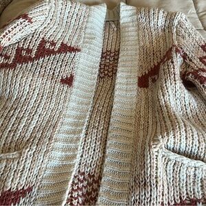 Free People Knit Cardigan - Cream and Brown